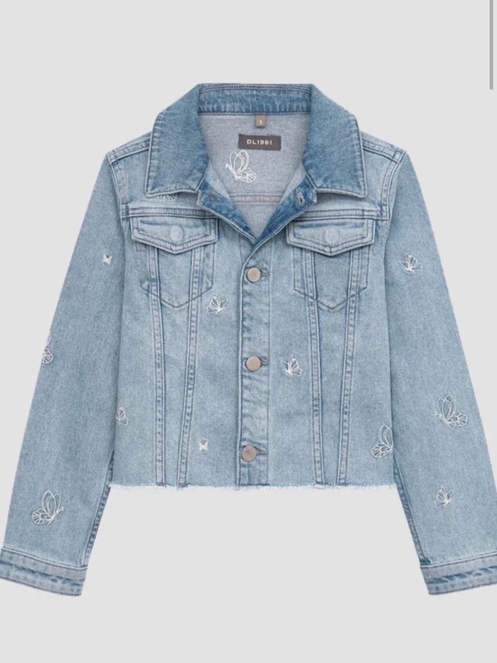 DL1961 Light Blue Embroidered Denim Jacket